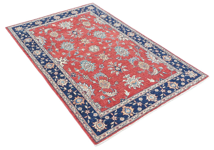 Afghan Ziegler Rug 3' 9" x 5' 9" Hand-Knotted | No. AT80692
