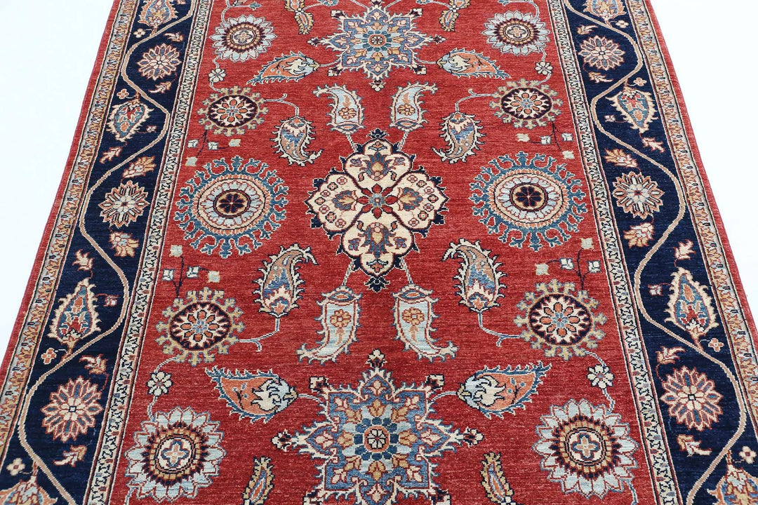 Afghan Ziegler Rug 4' 10" x 6' 5" Hand-Knotted | No. AT92054