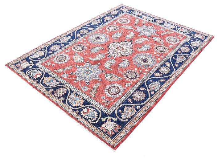 Afghan Ziegler Rug 4' 10" x 6' 5" Hand-Knotted | No. AT92054