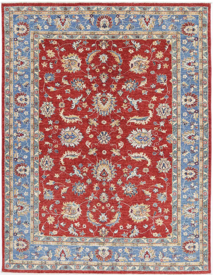 Afghan Ziegler Farhan Rug 5' 0" x 6' 7" Hand-Knotted