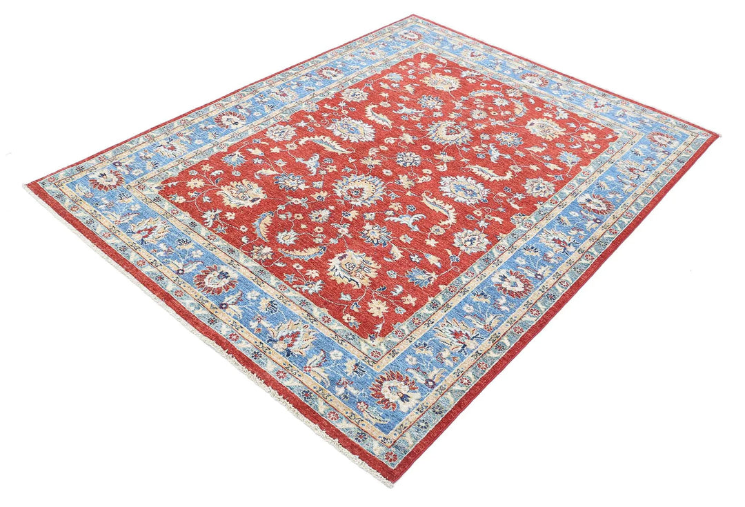 Afghan Ziegler Farhan Rug 5' 0" x 6' 7" Hand-Knotted | No. AT23113