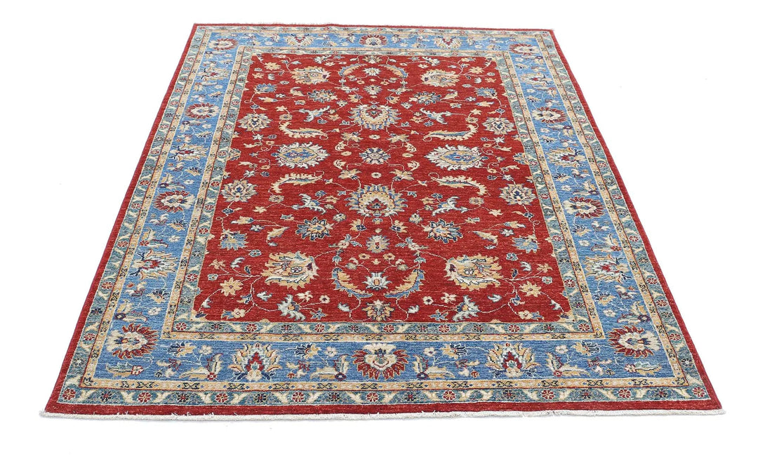 Afghan Ziegler Farhan Rug 5' 0" x 6' 7" Hand-Knotted | No. AT23113