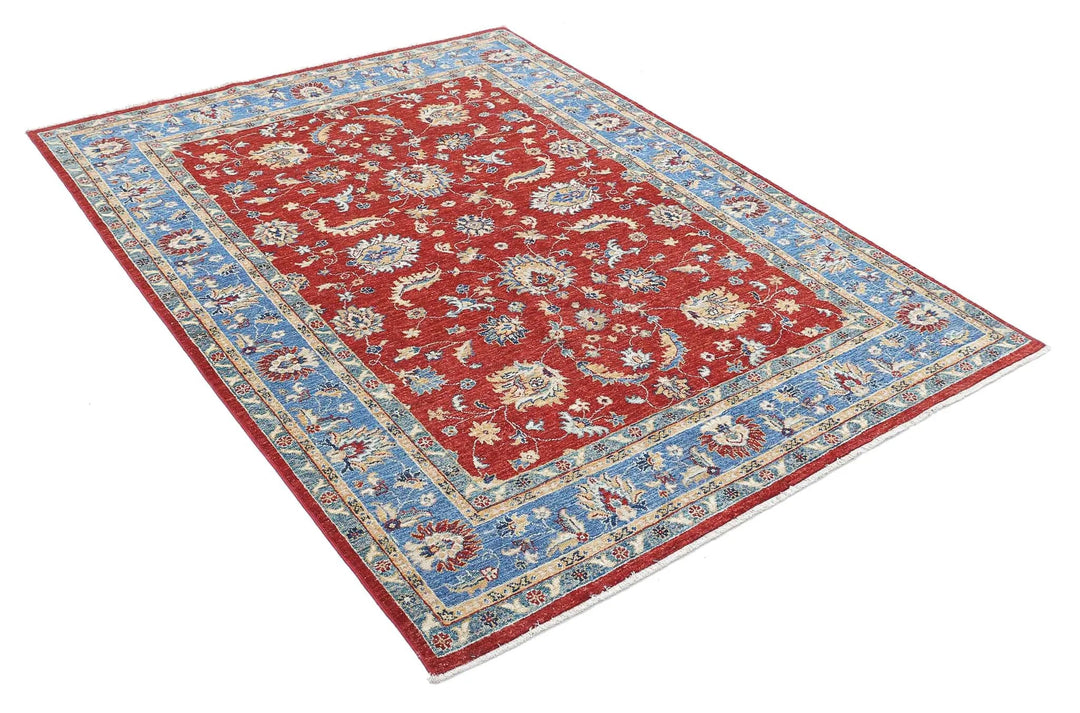 Afghan Ziegler Farhan Rug 5' 0" x 6' 7" Hand-Knotted | No. AT23113