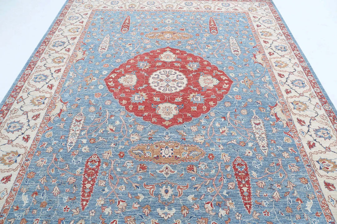 Afghan Ziegler Farhan Rug 8' 0" x 9' 9" Hand-Knotted | No. AT70939