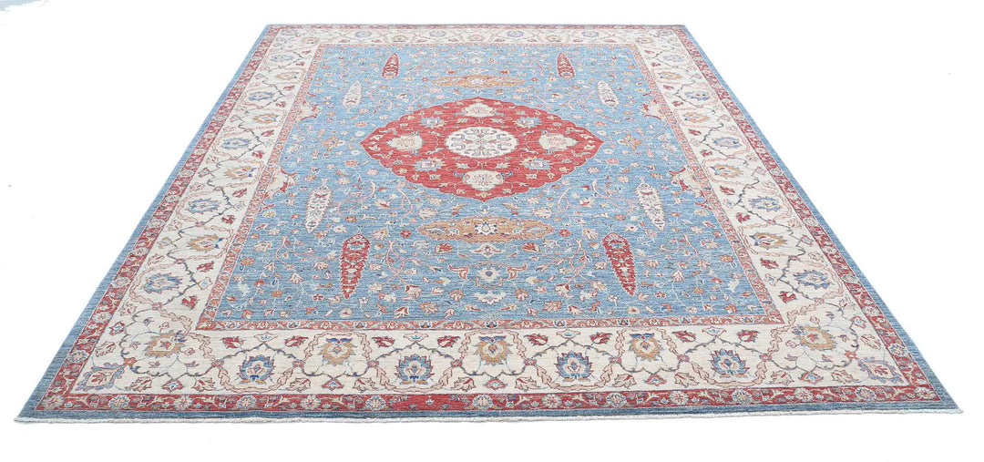Afghan Ziegler Farhan Rug 8' 0" x 9' 9" Hand-Knotted | No. AT70939