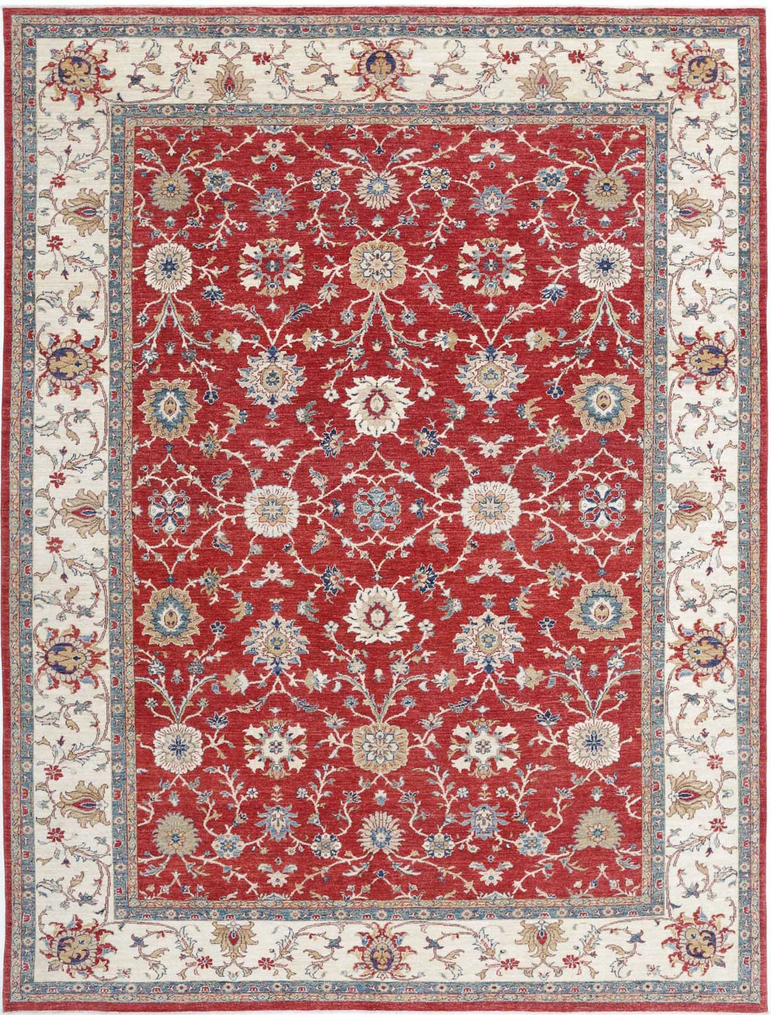 Red Afghan Ziegler Farhan Rug 8' 2" x 11' 0" Hand-Knotted