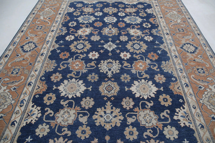 Blue Afghan Ziegler Rug 8' 7" x 11' 3" Hand-Knotted | No. AT36430