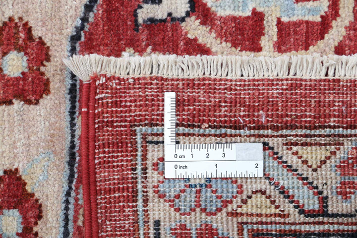 Red Afghan Ziegler Rug 8' 9" x 11' 8" Hand-Knotted field