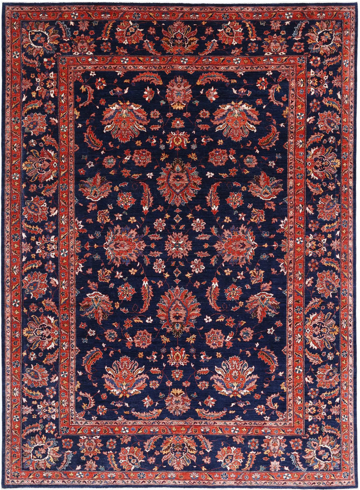 Afghan Ziegler Rug 9' 11" x 13' 7" Hand-Knotted
