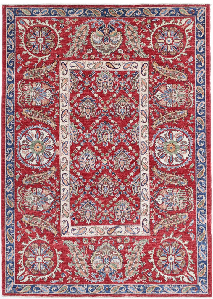 Afghan Ziegler Suzani Rug 5' 8" x 8' 0" Hand-Knotted