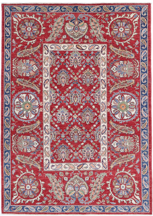 Hand Knotted Ziegler Suzani Wool Rug 5' 8" x 8' 0" - No. AT16627