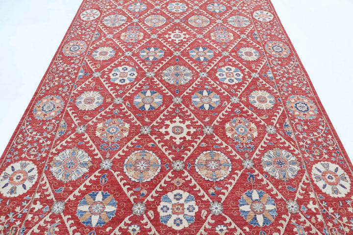 Afghan Ziegler Suzani Rug 6' 4" x 10' 2" Hand-Knotted | No. AT38445