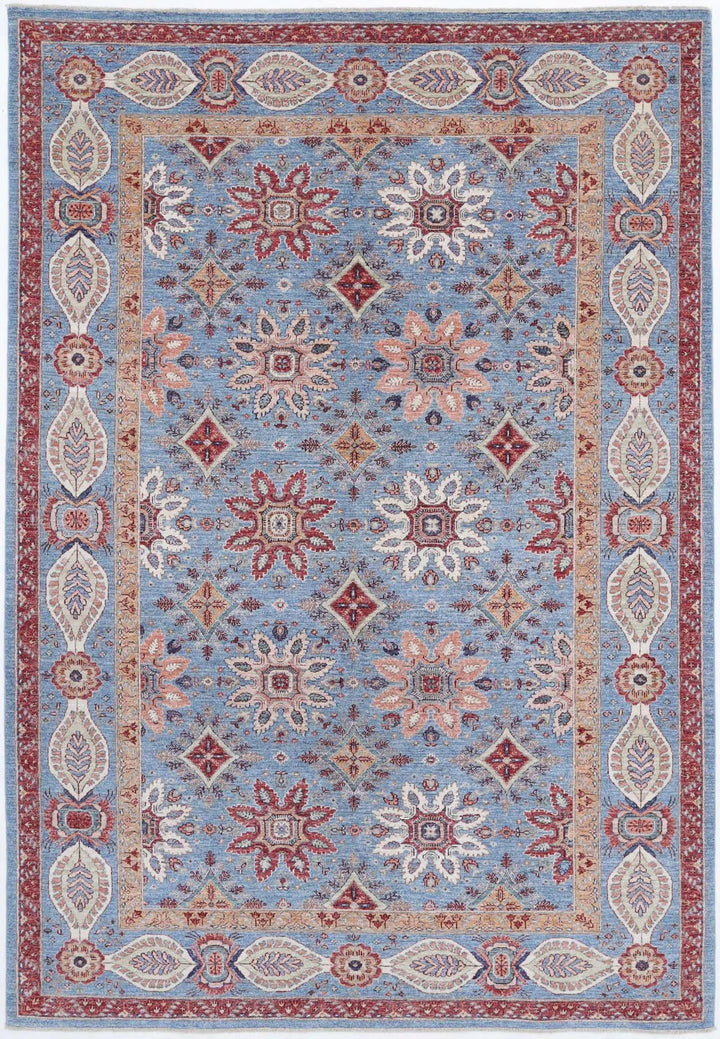Afghan Ziegler Suzani Rug 6' 7" x 9' 8" Hand-Knotted