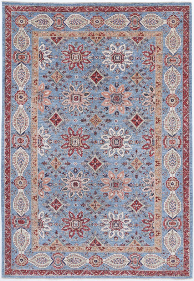Hand Knotted Ziegler Suzani Wool Rug 6' 7" x 9' 8" - No. AT88333
