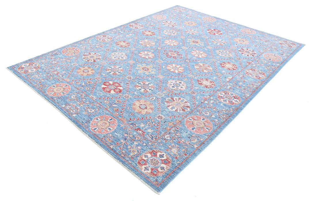 Afghan Ziegler Suzani Rug 6' 8" x 9' 3" Hand-Knotted | No. AT21546
