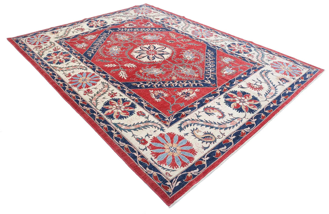 Afghan Ziegler Suzani Rug 7' 6" x 10' 0" Hand-Knotted | No. AT66933