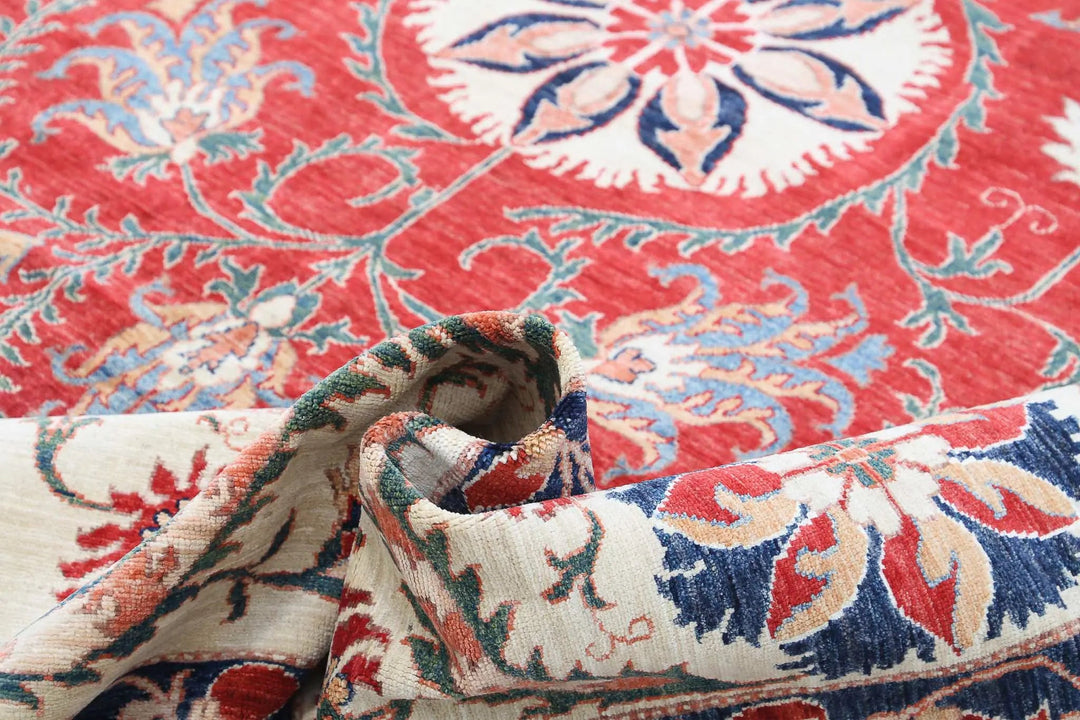 Afghan Ziegler Suzani Rug 7' 6" x 10' 0" Hand-Knotted | No. AT66933