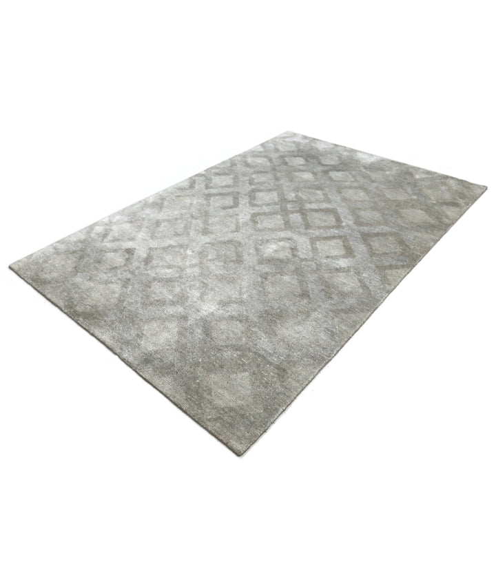 Hand Knotted Tibetan Roscoe Viscose Linen & Cotton Rug 5' 0" x 8' 0" - No. AT74253