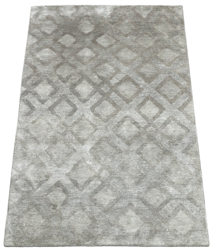 Hand Knotted Tibetan Roscoe Viscose Linen & Cotton Rug 5' 0" x 8' 0" - No. AT74253