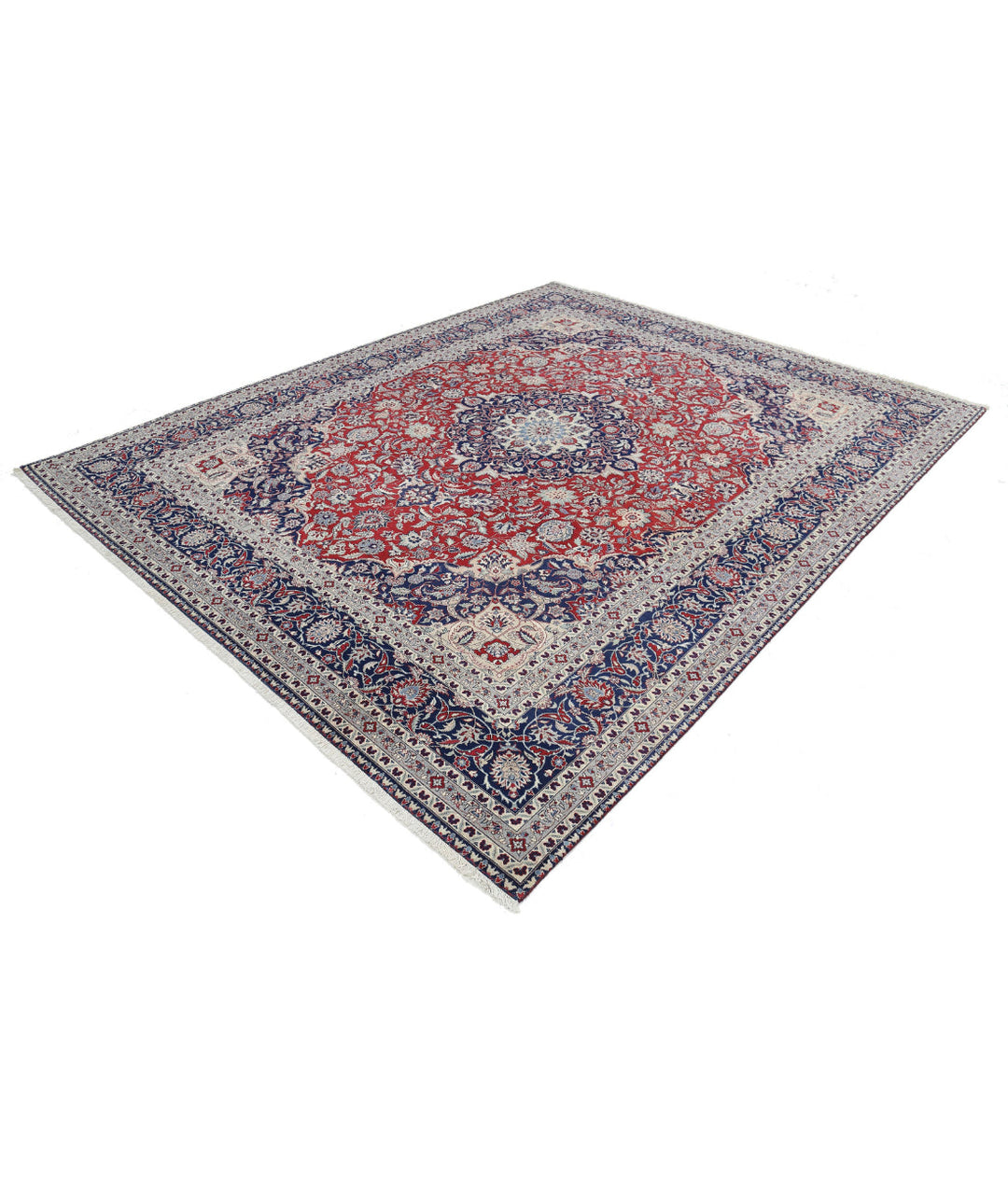 Afghan Isfahan Rug 8' 1" x 9' 11" Hand-Knotted | No. AT72944