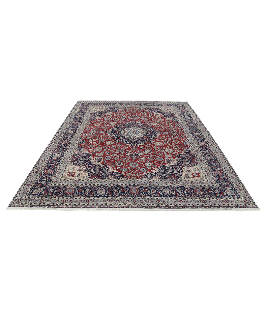 Afghan Isfahan Rug 8' 1" x 9' 11" Hand-Knotted | No. AT72944