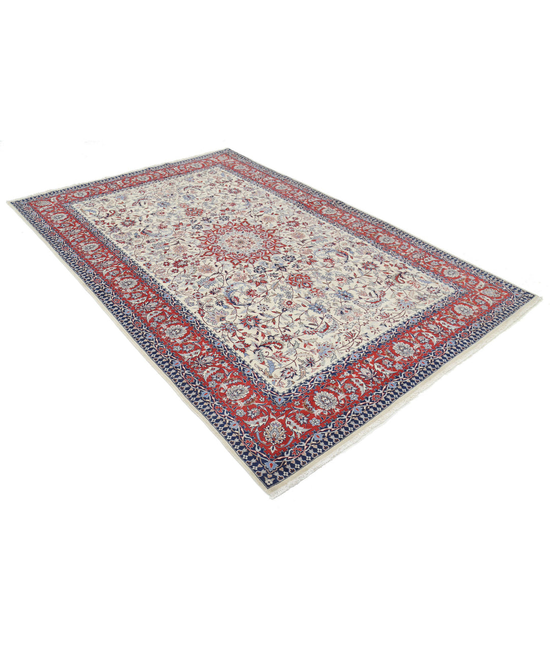 Afghan Isfahan Rug 6' 0" x 9' 1" Hand-Knotted | No. AT79271