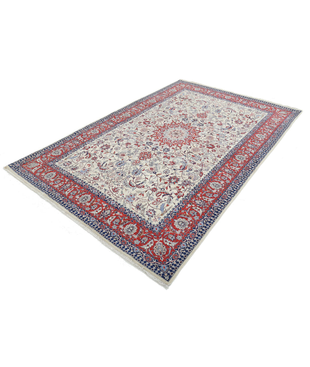 Afghan Isfahan Rug 6' 0" x 9' 1" Hand-Knotted | No. AT79271