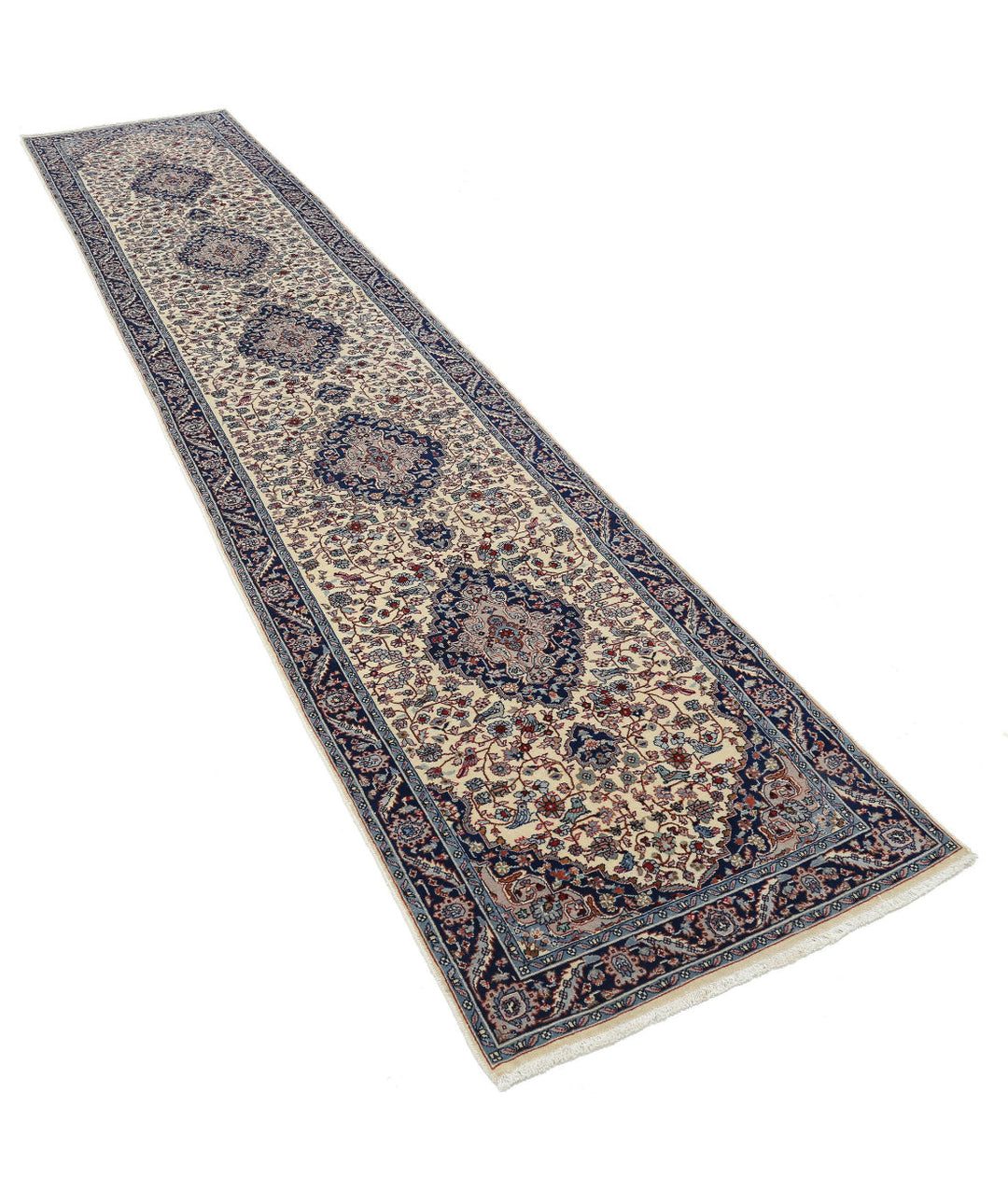 Ivory Pakistani Heritage Rug 2' 8" x 13' 1" Hand-Knotted | No. AT92393