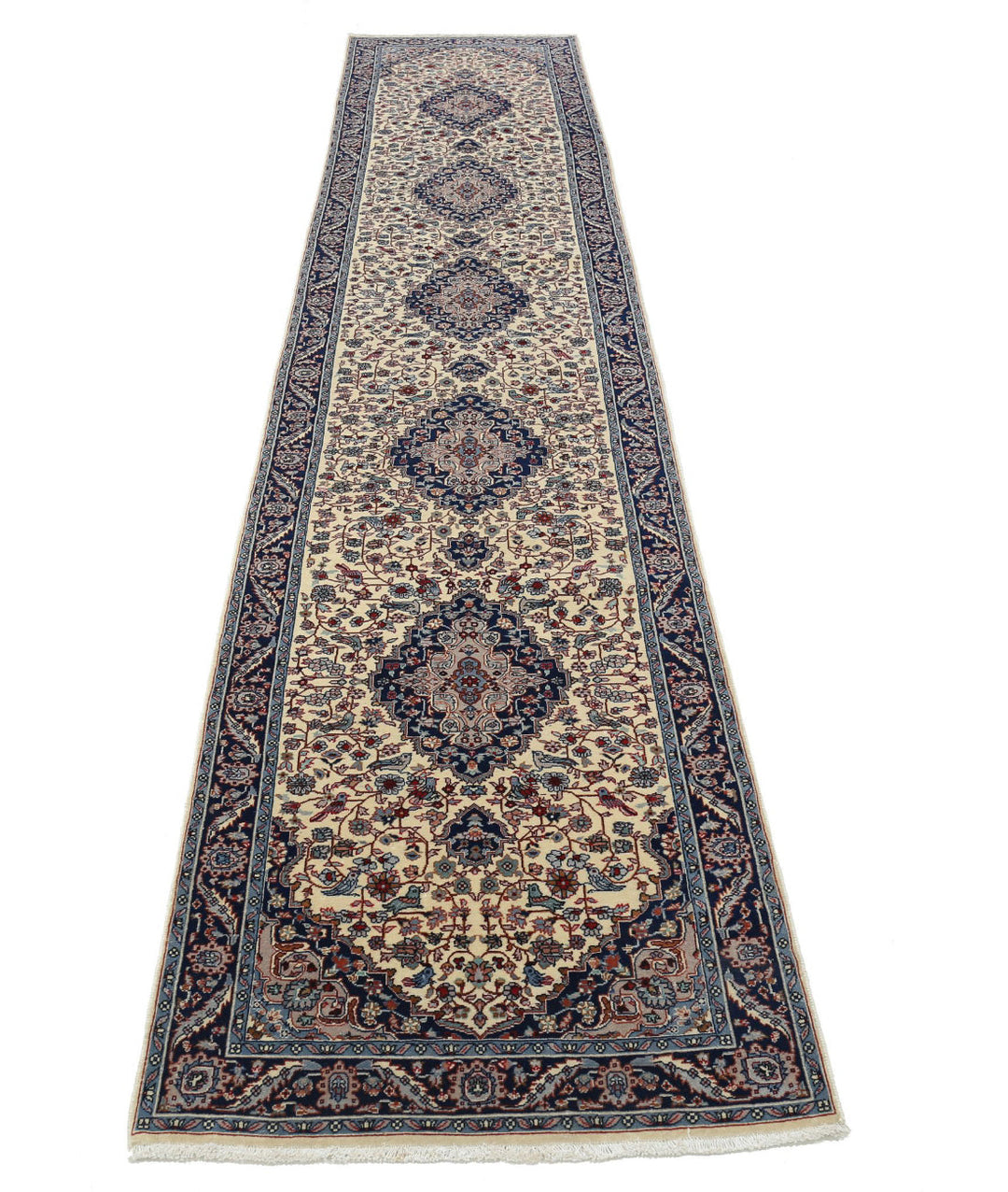 Ivory Pakistani Heritage Rug 2' 8" x 13' 1" Hand-Knotted | No. AT92393