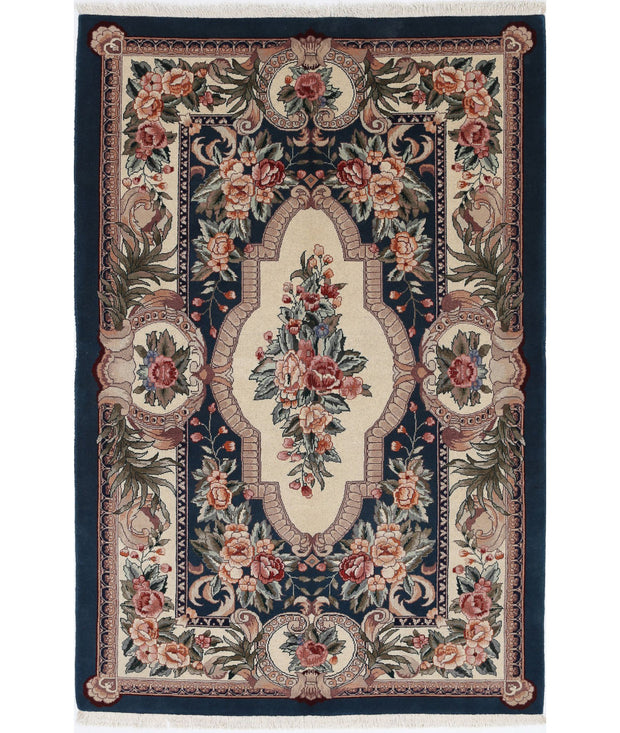 Hand Knotted Heritage Oriental  Aubusson Wool Rug 3' 10" x 5' 9" - No. AT54840