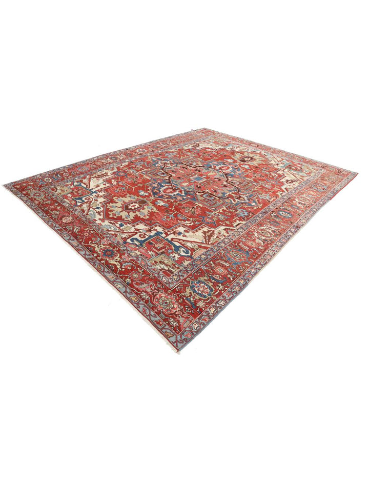 Afghan Heriz Rug 9' 10" x 12' 6" Hand-Knotted | No. AT64350