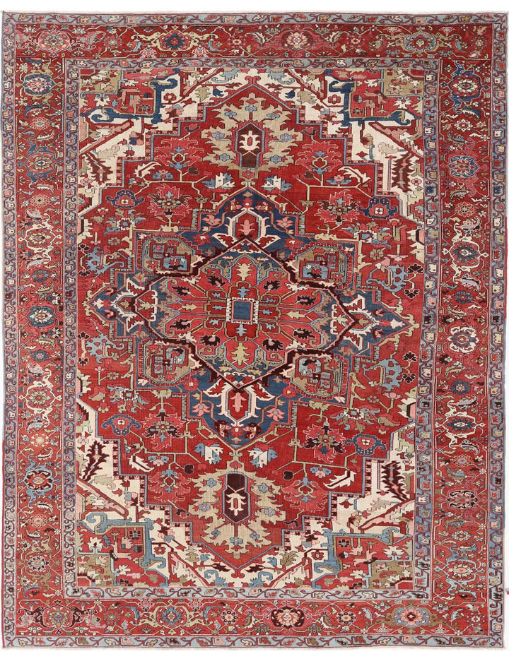 Afghan Heriz Rug 9' 10" x 12' 6" Hand-Knotted | No. AT64350