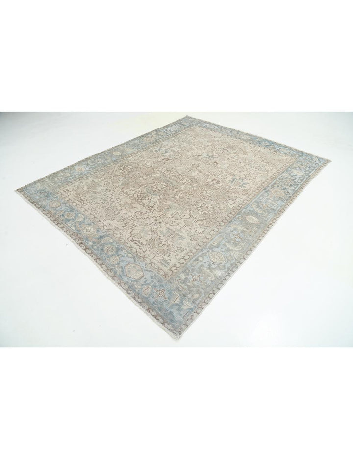 Afghan Heriz Rug 7' 0" x 8' 11" Hand-Knotted | No. AT20225