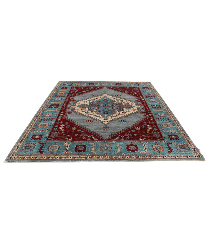 Afghan Heriz Rug 7' 11" x 9' 8" Hand-Knotted | No. AT32132