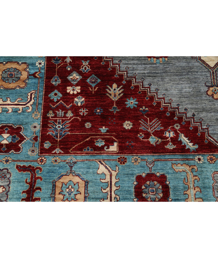 Afghan Heriz Rug 7' 11" x 9' 8" Hand-Knotted | No. AT32132