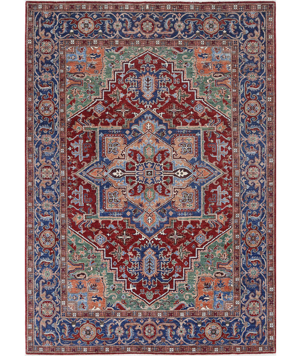 Hand Knotted Heriz Wool Rug 6' 9" x 9' 8" - No. AT34962