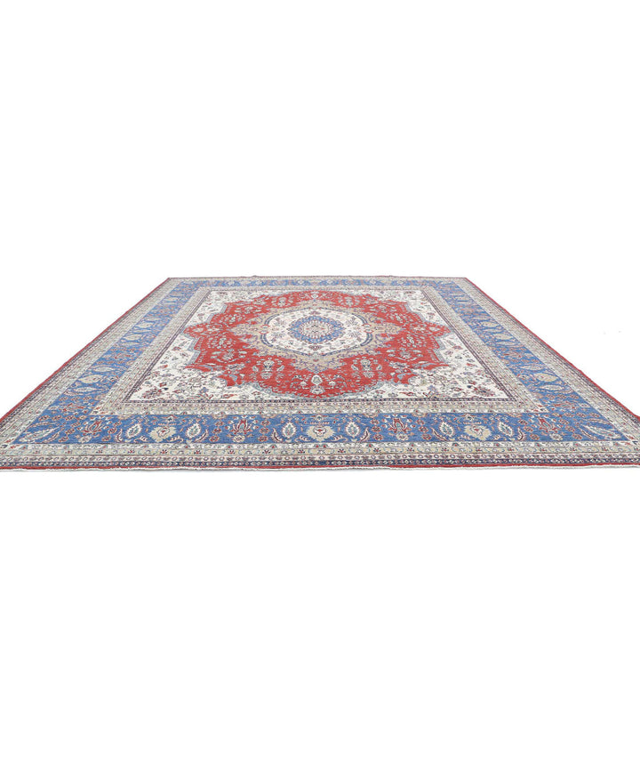 Hand Knotted Heriz Wool Rug 14' 2" x 15' 2" - No. AT672053