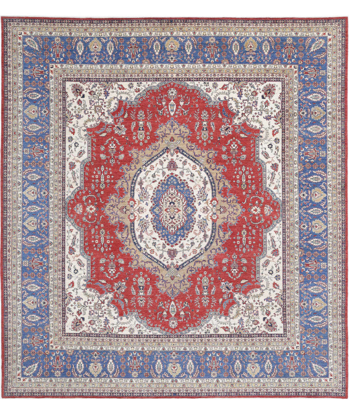 Hand Knotted Heriz Wool Rug 14' 2" x 15' 2" - No. AT672053