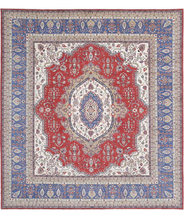 Hand Knotted Heriz Wool Rug 14' 2" x 15' 2" - No. AT27331