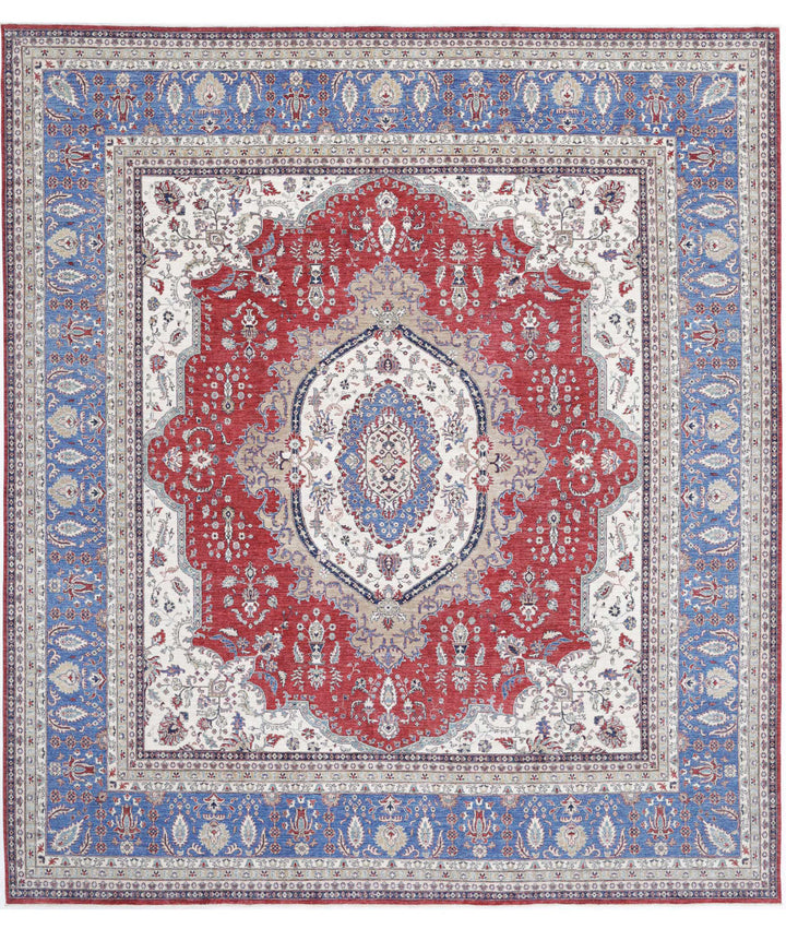 Afghan Heriz Rug 14' 0" x 15' 7" Hand-Knotted | No. AT43703