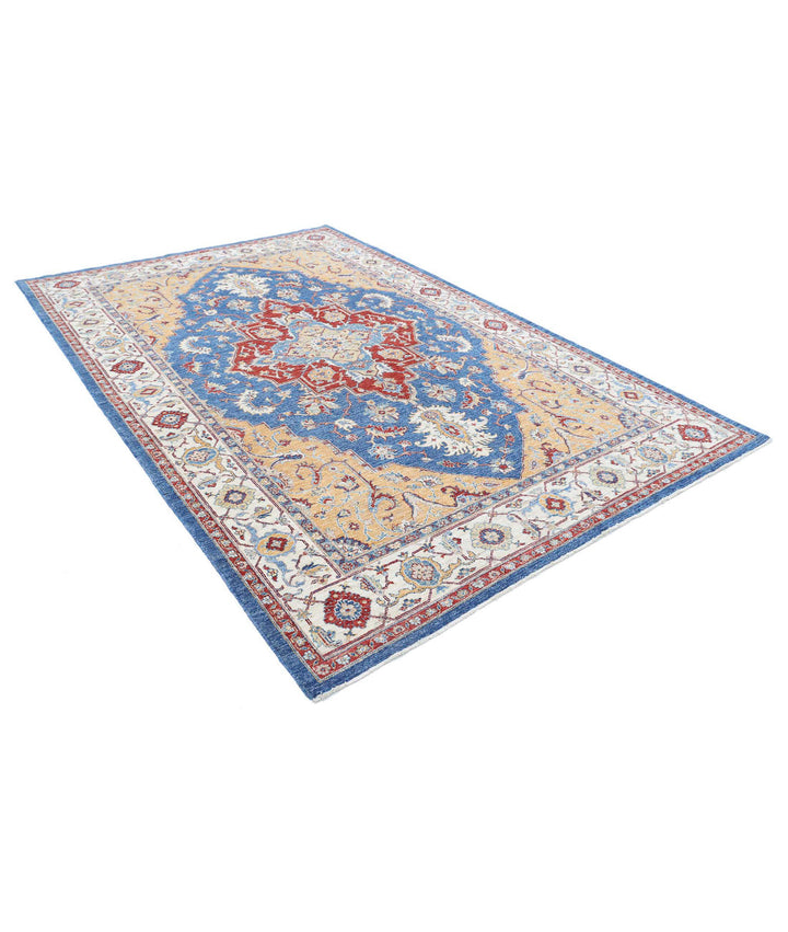 Afghan Heriz Rug 6' 7" x 9' 11" Hand-Knotted | No. AT21763