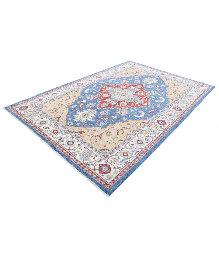 Afghan Heriz Rug 6' 7" x 9' 11" Hand-Knotted | No. AT21763