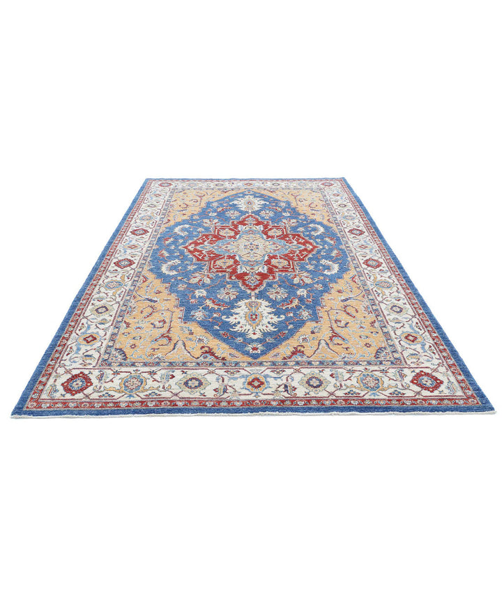Afghan Heriz Rug 6' 7" x 9' 11" Hand-Knotted | No. AT21763