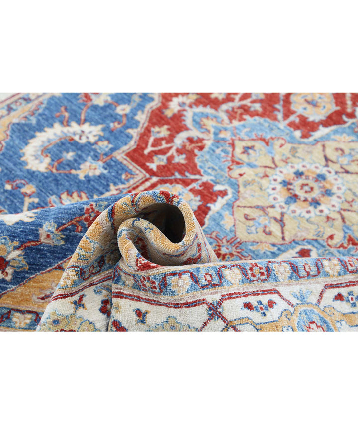 Afghan Heriz Rug 6' 7" x 9' 11" Hand-Knotted | No. AT21763