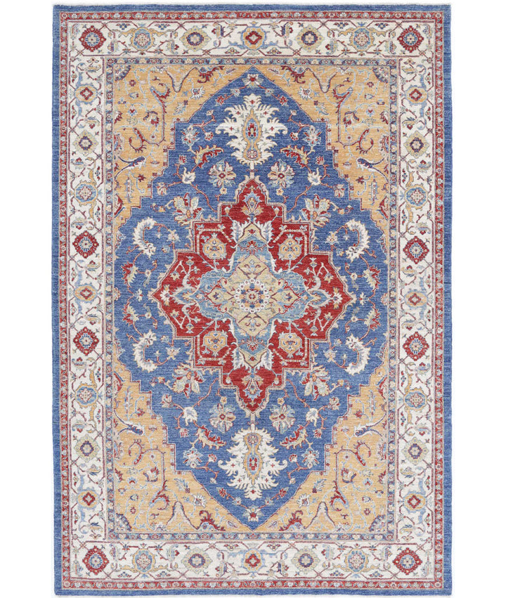 Afghan Heriz Rug 6' 7" x 9' 11" Hand-Knotted | No. AT21763