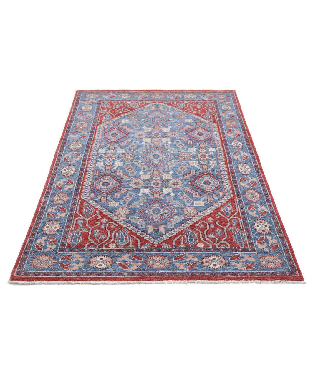 Hand Knotted Heriz Wool Rug 3' 8" x 6' 2" - No. AT65436