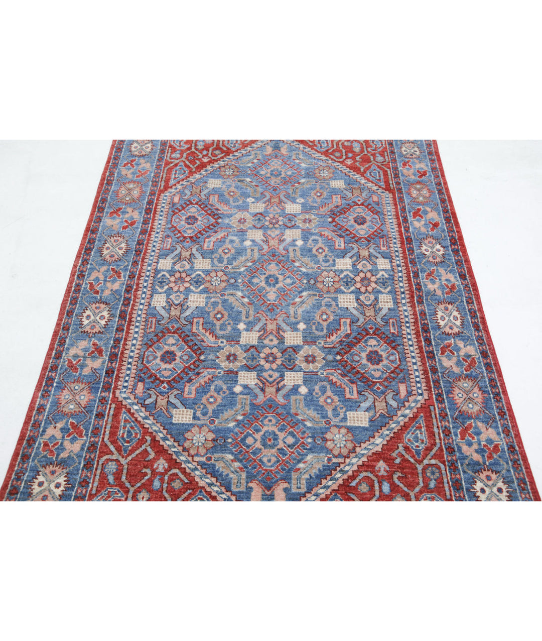 Hand Knotted Heriz Wool Rug 3' 8" x 6' 2" - No. AT65436