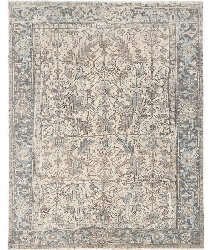 Afghan Heriz Rug 6' 10" x 8' 4" Hand-Knotted | No. AT70895