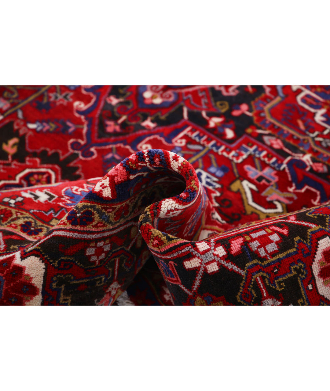 Afghan Heriz Rug 8' 1" x 11' 2" Hand-Knotted | No. AT99567