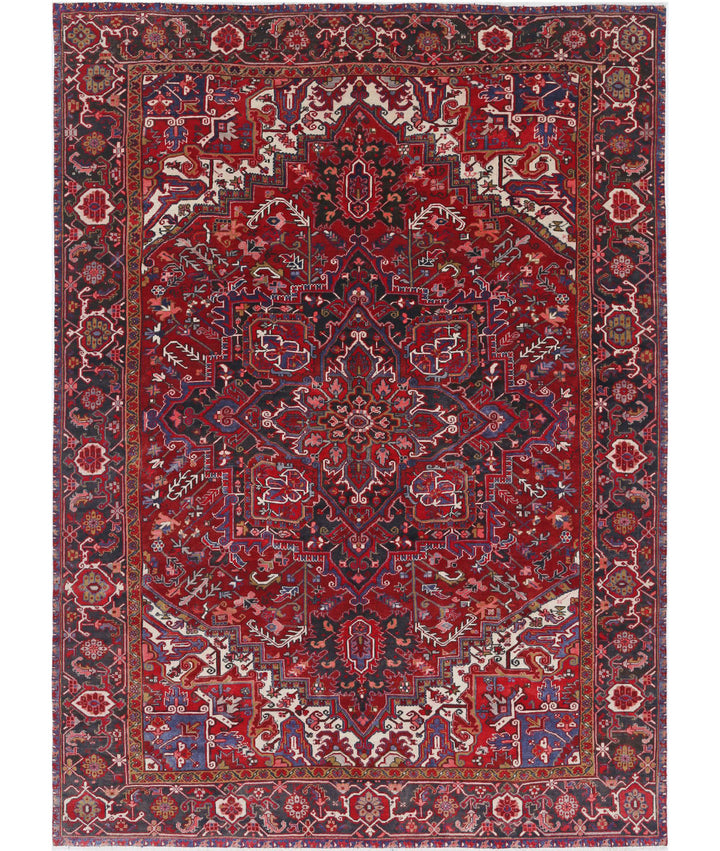 Afghan Heriz Rug 8' 1" x 11' 2" Hand-Knotted | No. AT99567